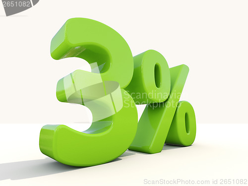 Image of 3% percentage rate icon on a white background