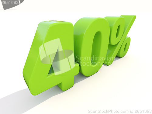 Image of 40% percentage rate icon on a white background