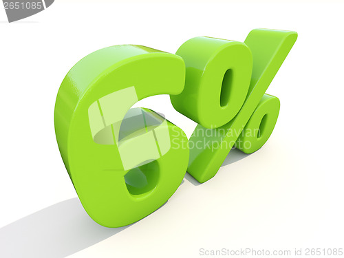 Image of 6% percentage rate icon on a white background