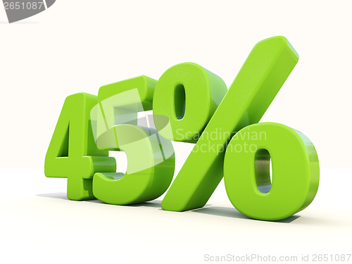 Image of 45% percentage rate icon on a white background