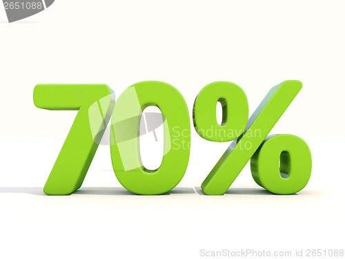 Image of 70% percentage rate icon on a white background