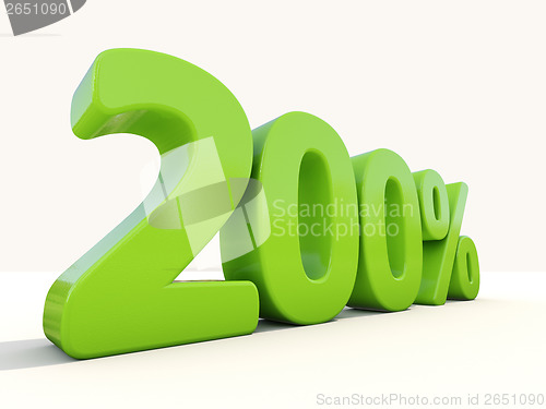 Image of 200% percentage rate icon on a white background