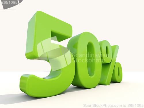 Image of 50% percentage rate icon on a white background