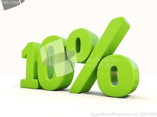 Image of 10% percentage rate icon on a white background