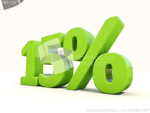 Image of 15% percentage rate icon on a white background