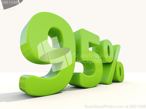 Image of 95% percentage rate icon on a white background