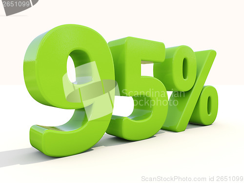 Image of 95% percentage rate icon on a white background