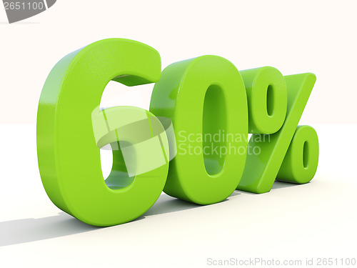 Image of 60% percentage rate icon on a white background