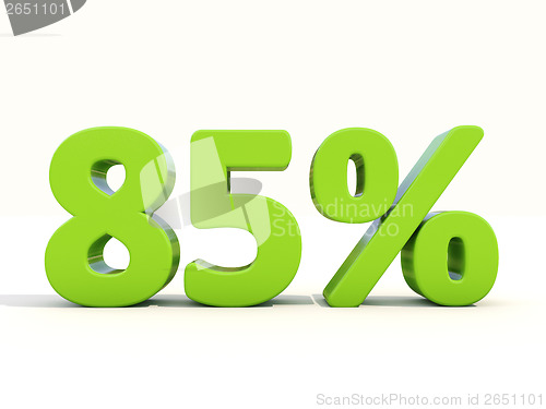 Image of 85% percentage rate icon on a white background