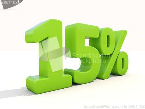 Image of 15% percentage rate icon on a white background