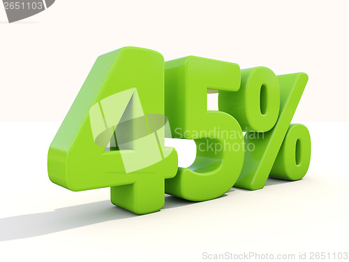 Image of 45% percentage rate icon on a white background