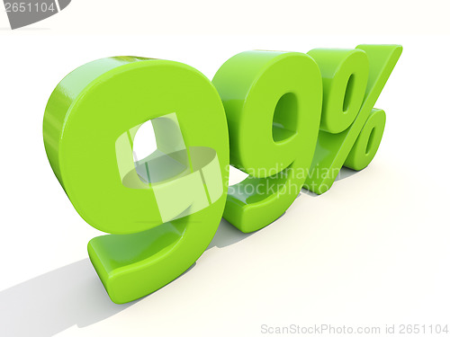 Image of 99% percentage rate icon on a white background