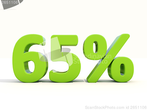 Image of 65% percentage rate icon on a white background