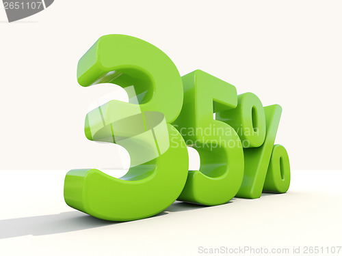 Image of 35% percentage rate icon on a white background