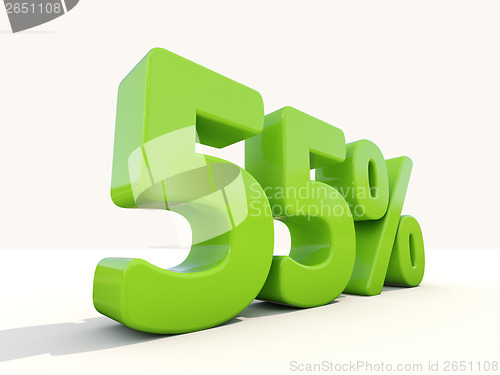 Image of 55% percentage rate icon on a white background