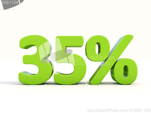 Image of 35% percentage rate icon on a white background