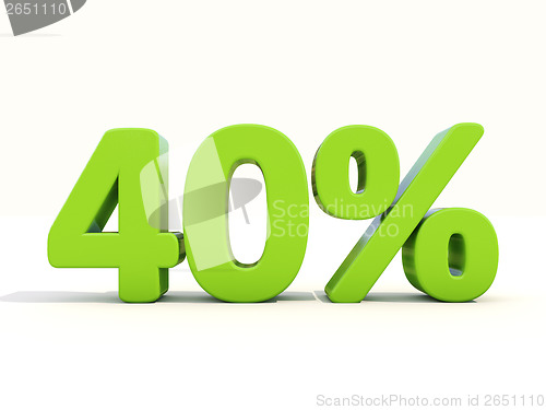 Image of 40% percentage rate icon on a white background