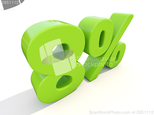 Image of 8% percentage rate icon on a white background