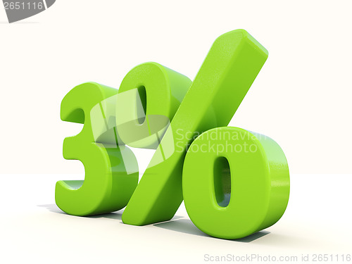 Image of 3% percentage rate icon on a white background