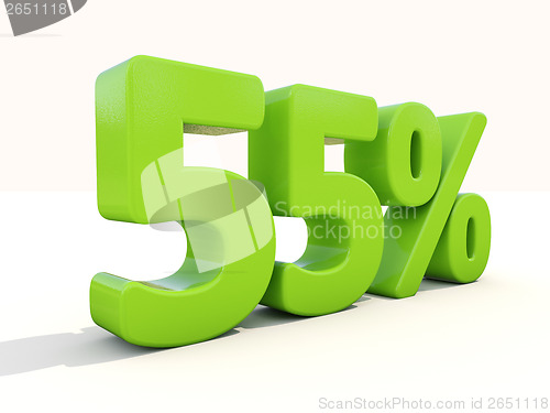 Image of 55% percentage rate icon on a white background