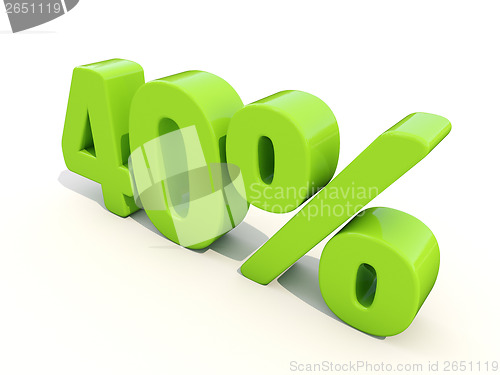 Image of 40% percentage rate icon on a white background