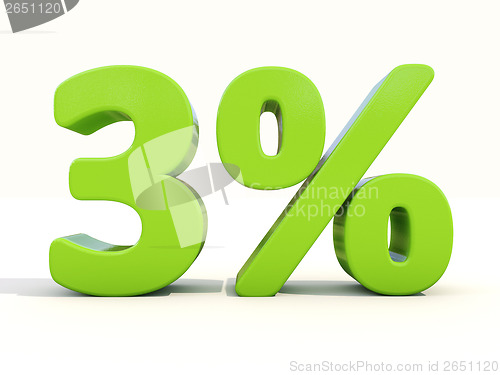 Image of 3% percentage rate icon on a white background