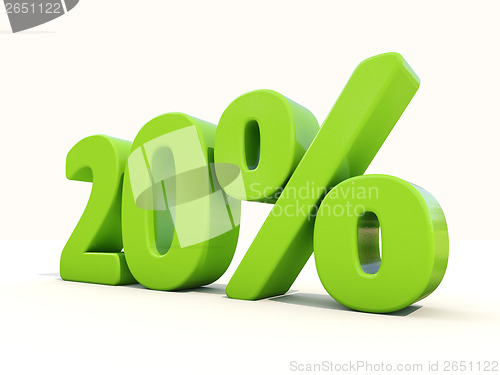 Image of 20% percentage rate icon on a white background