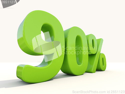 Image of 90% percentage rate icon on a white background