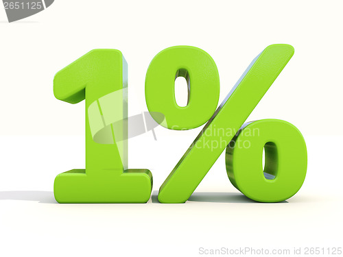 Image of 1% percentage rate icon on a white background
