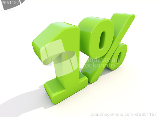 Image of 1% percentage rate icon on a white background