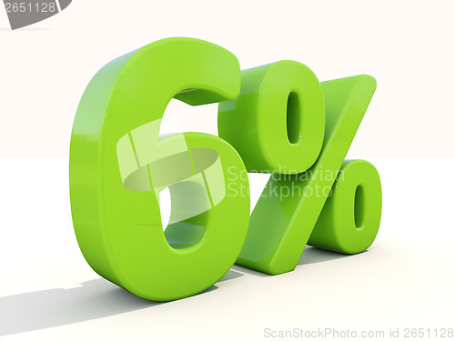 Image of 6% percentage rate icon on a white background