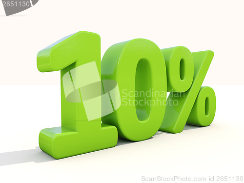 Image of 10% percentage rate icon on a white background