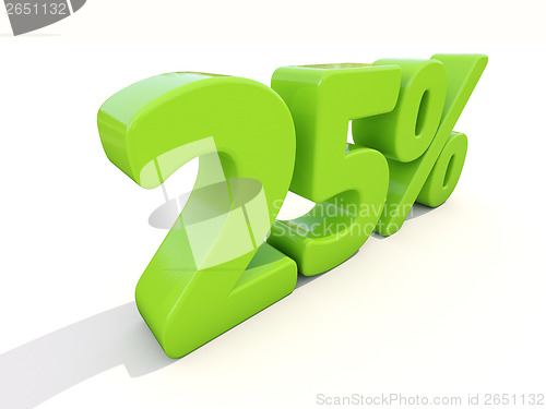 Image of 25% percentage rate icon on a white background