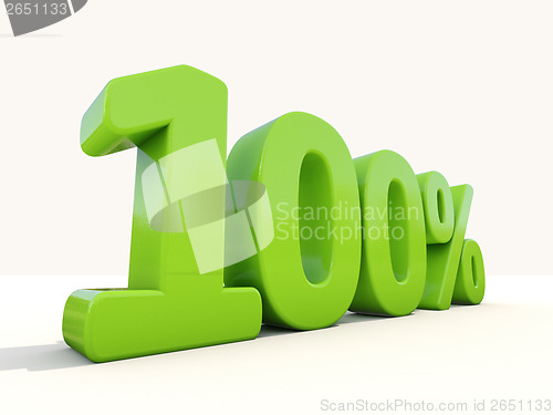 Image of 100% percentage rate icon on a white background