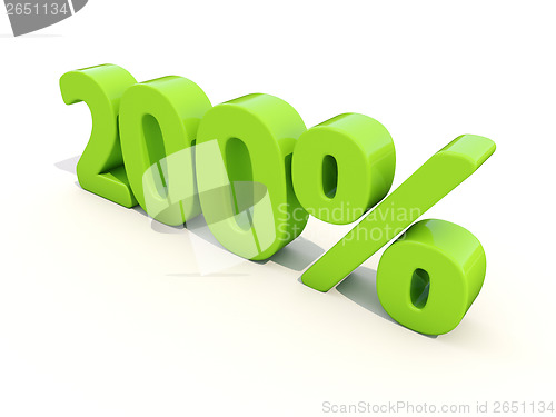 Image of 200% percentage rate icon on a white background