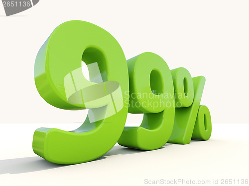 Image of 99% percentage rate icon on a white background