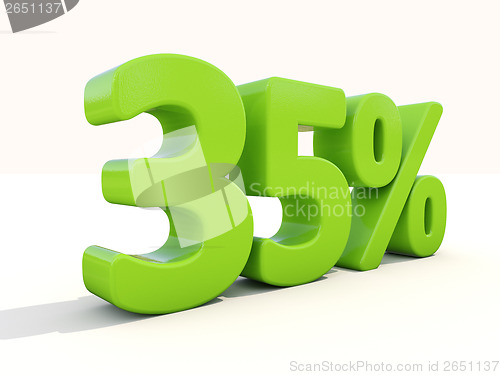 Image of 35% percentage rate icon on a white background