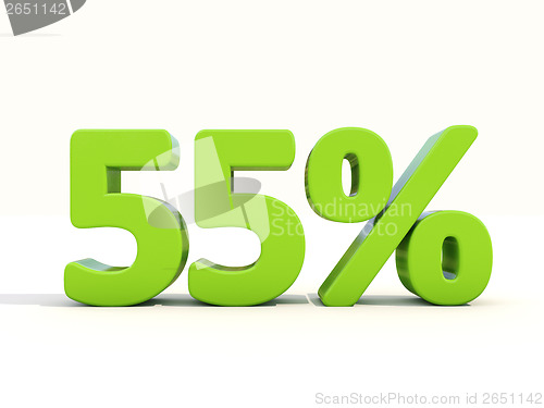 Image of 55% percentage rate icon on a white background