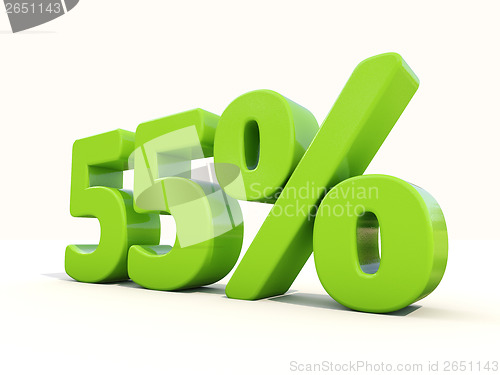 Image of 55% percentage rate icon on a white background