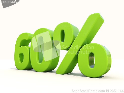 Image of 60% percentage rate icon on a white background