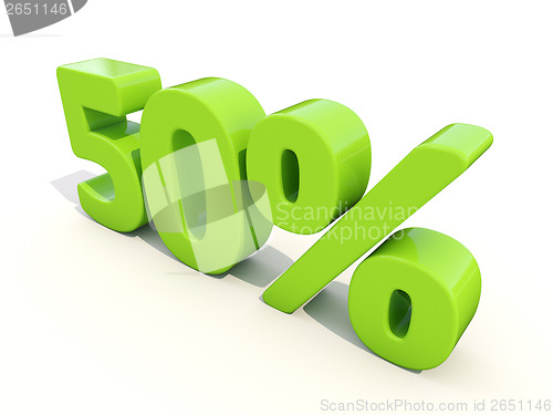 Image of 50% percentage rate icon on a white background