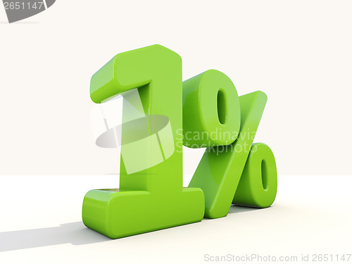 Image of 1% percentage rate icon on a white background
