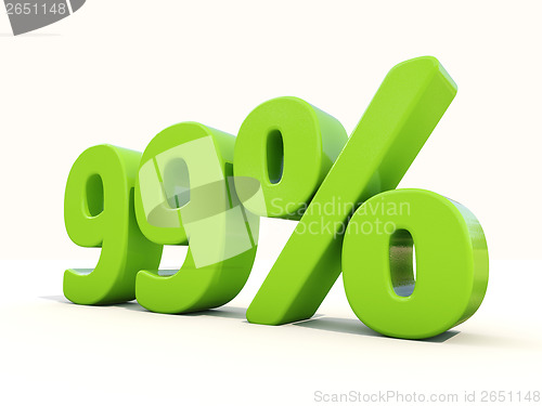 Image of 99% percentage rate icon on a white background