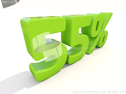 Image of 55% percentage rate icon on a white background