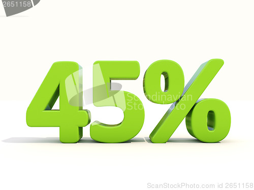 Image of 45% percentage rate icon on a white background