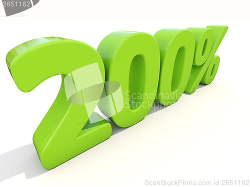 Image of 200% percentage rate icon on a white background