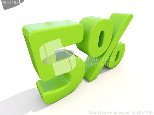 Image of 5% percentage rate icon on a white background