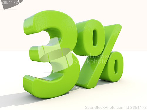 Image of 3% percentage rate icon on a white background