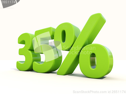 Image of 35% percentage rate icon on a white background