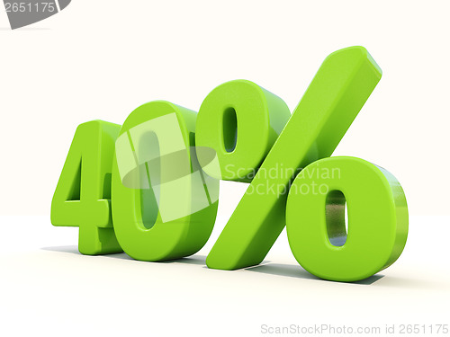 Image of 40% percentage rate icon on a white background